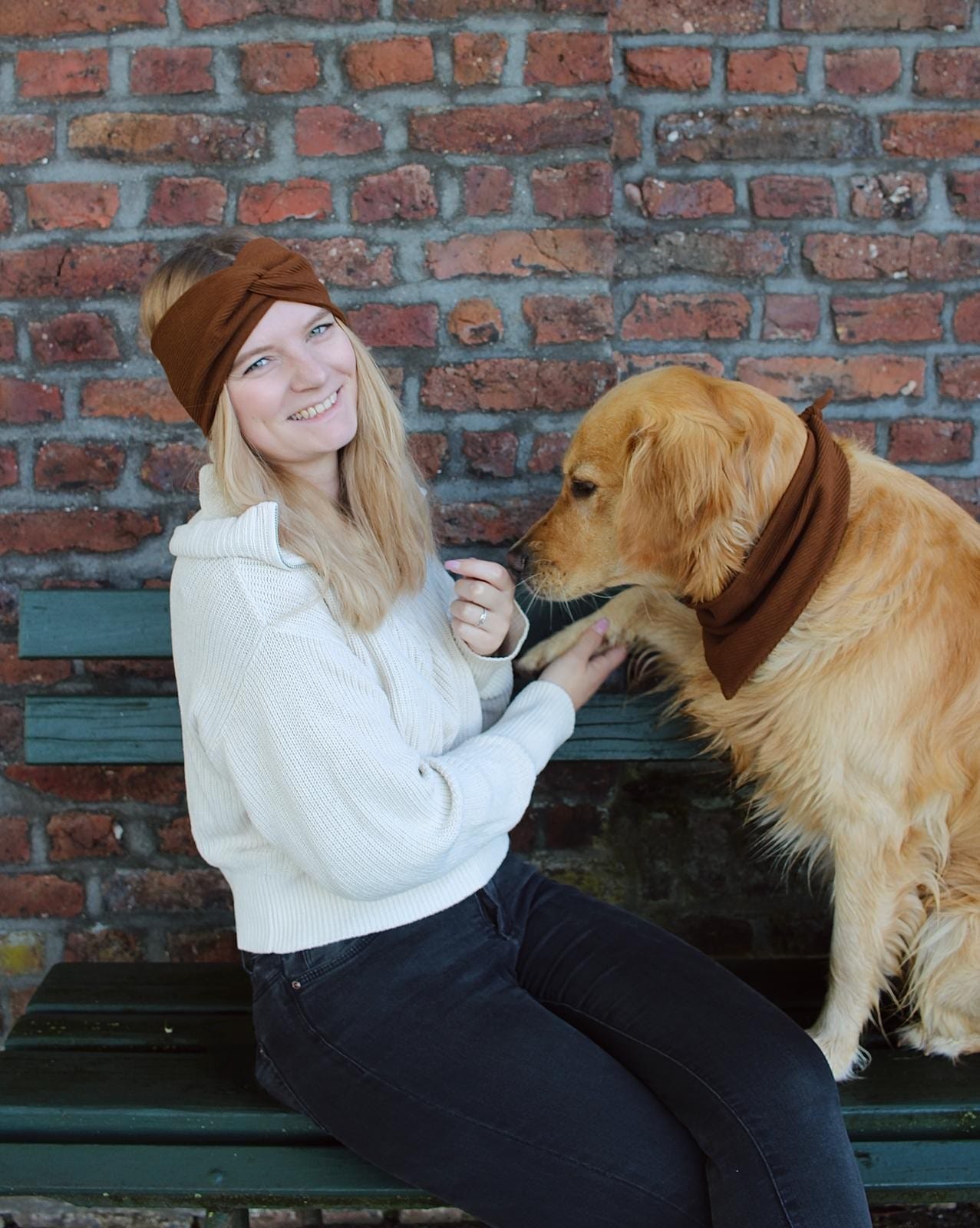 Stirnband ; Haarband ; Accessoire ; Ottoman ; Rippjersey ; braun ; Haare ; Frisur ; Herbst