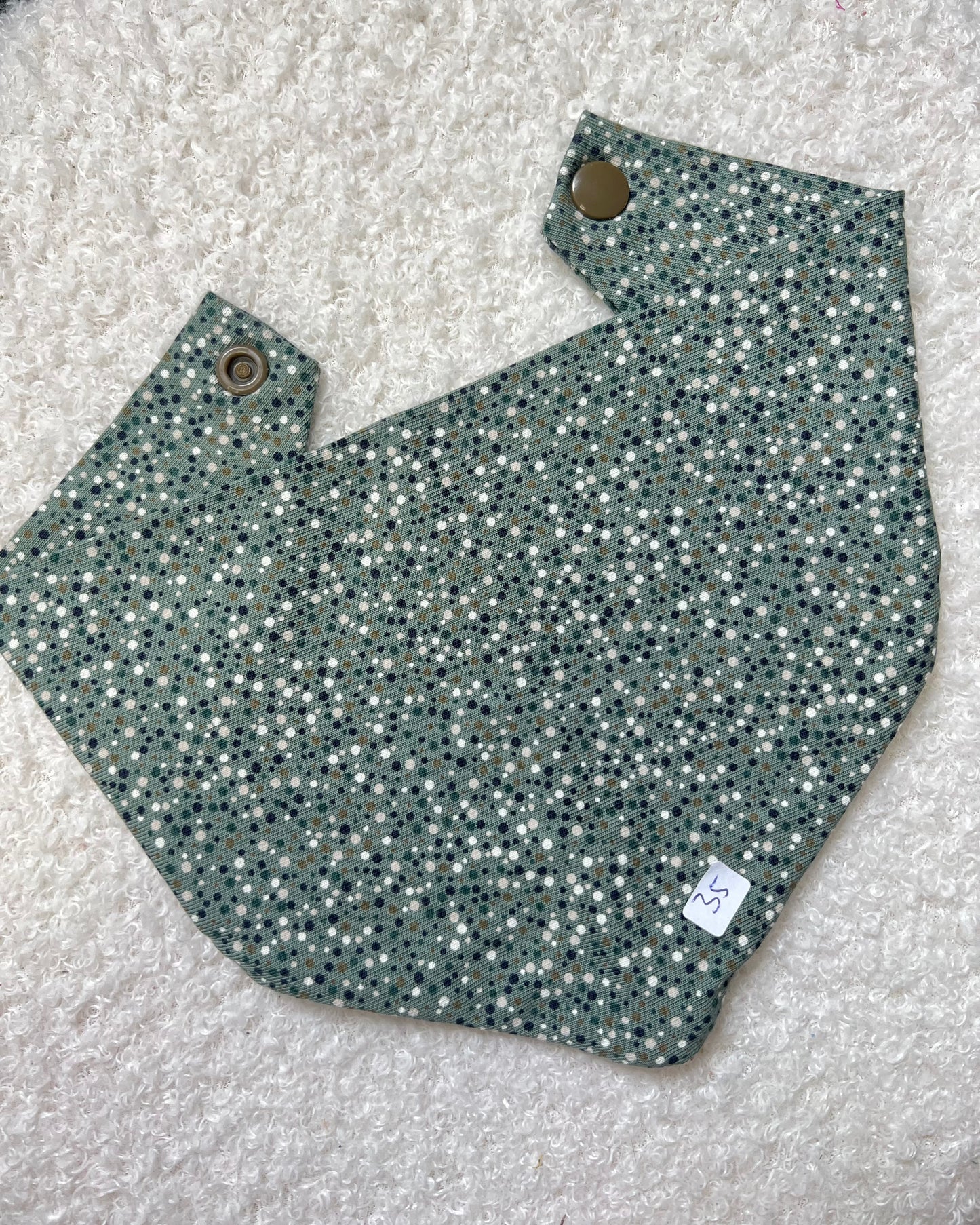 Jerseyhalstuch grün gepunktet 35 cm HU - Sofortkauf