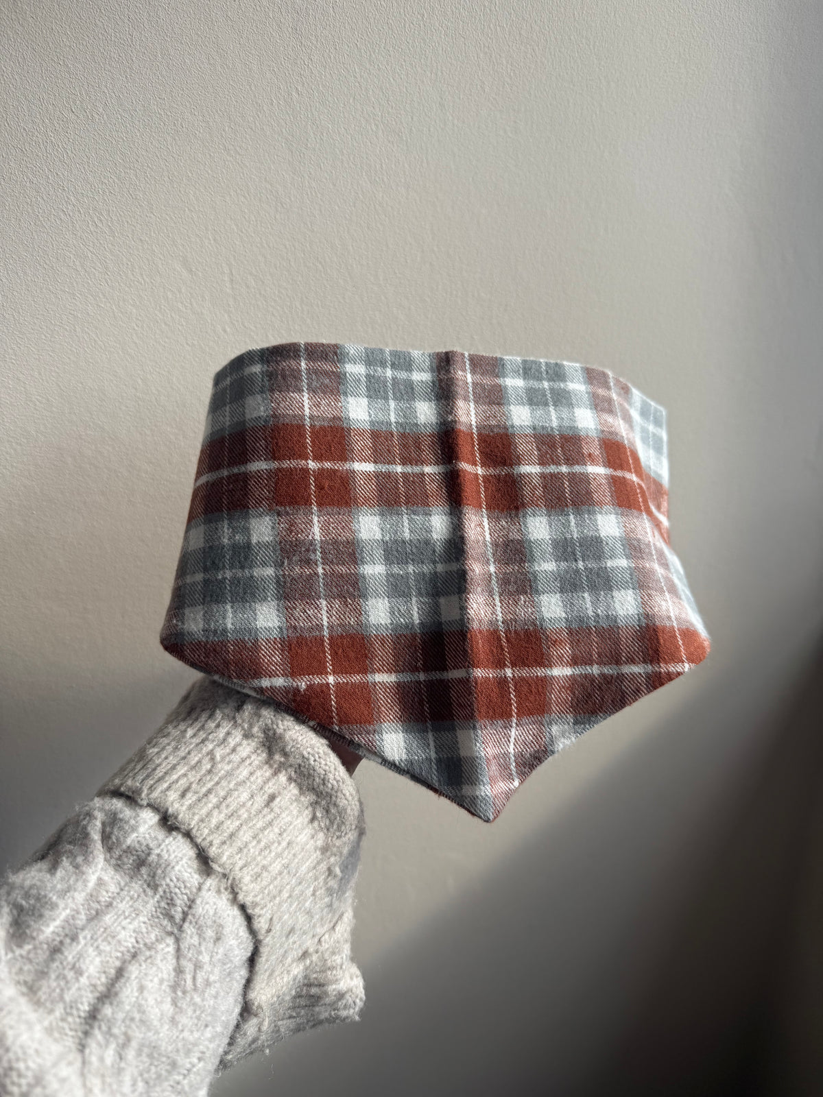 Flanell Halstuch Braun/grau - Sofortkauf