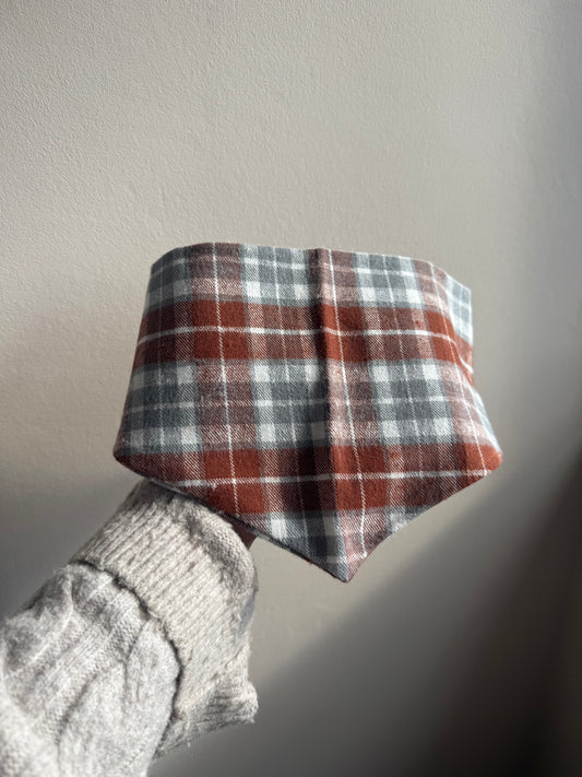 Flanell Halstuch Braun/grau - Sofortkauf