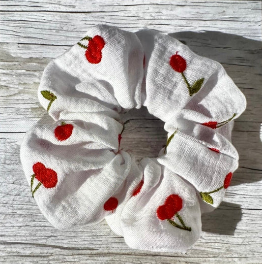 Musselin Scrunchie Cherry