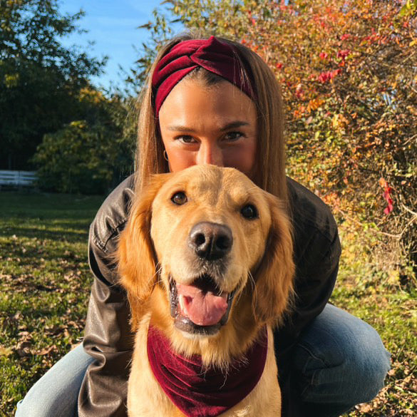 Nicki ; Nickihalstuch ; Hundehalstuch ; Halstuch ; Halstuch für Hunde ; bordeaux ; grün ; Partnerlook ; Pawtner ; Stirnband ; Haarband