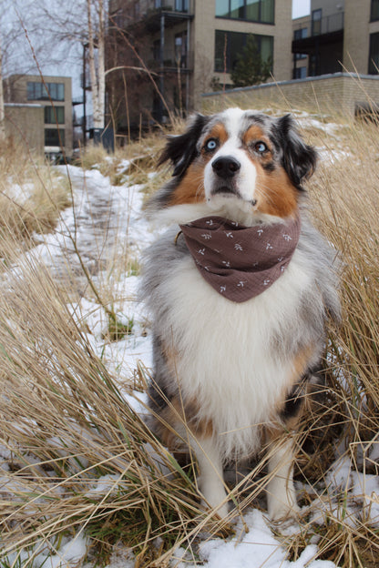 Musselin Hundehalstuch Zweige braun - TOUCH OF SPRING