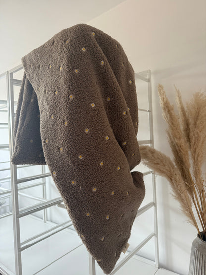 Teddykuscheldecke Taupe Flowers
