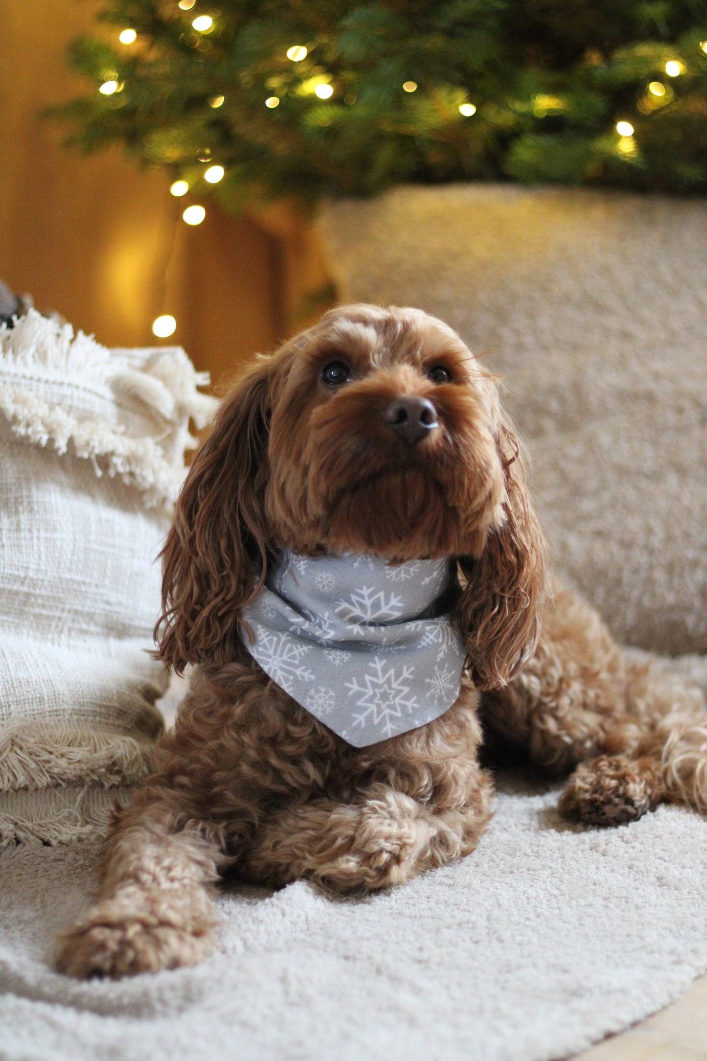 Musselinhalstuch Schneeflocken